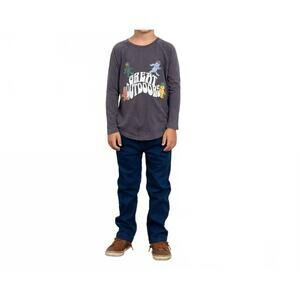 NEW TINY WHALES great outdoors raglan tee in mineral black